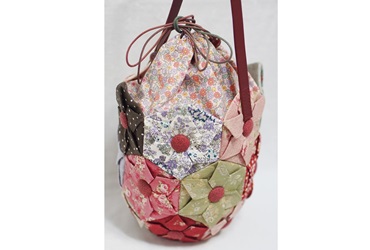 종이꽃접기 가방 ;프린트원단